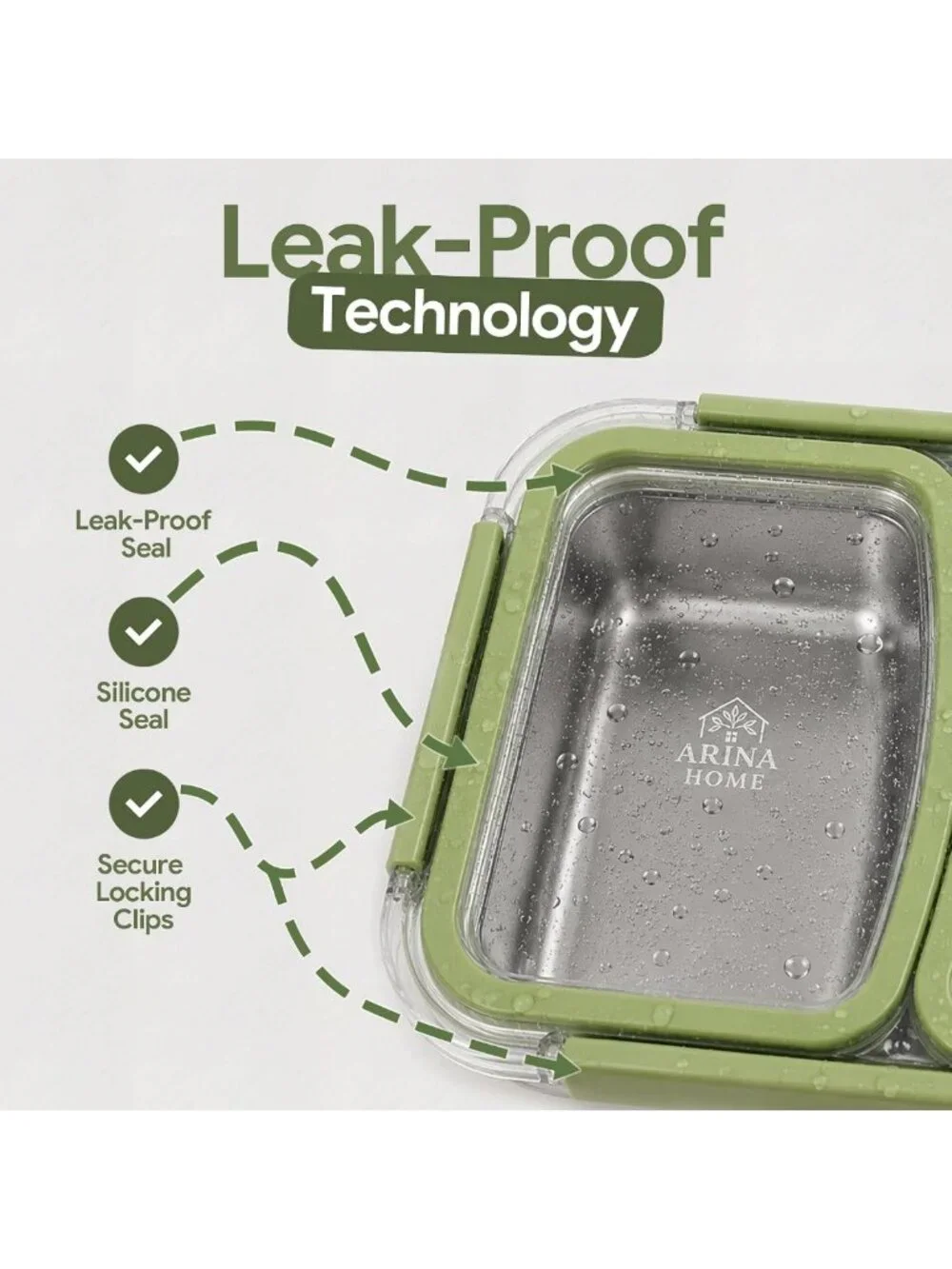 Leakproof Stainless Steel Bento Lunch Box | 3-Compartment, BPA-Free, Dishwasher